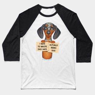 Funny cute Doxie shirt dachshund job mom dad gift Baseball T-Shirt